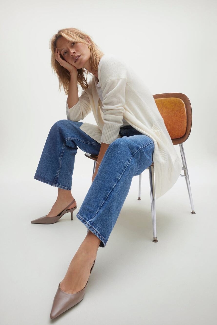 Brand New NakedCashmere TORY CASHMERE CARDIGAN - ECRU M